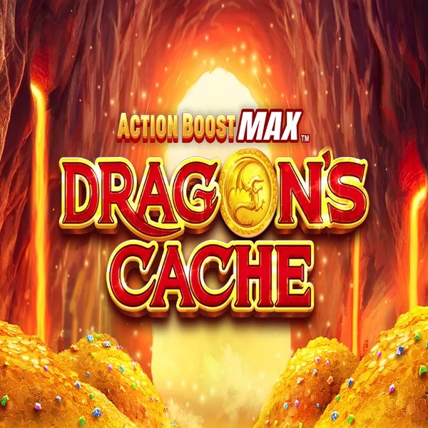 Action Boost Max Dragon's Cache casino game by SpinPlay Games – featured logo at Naobet Casino