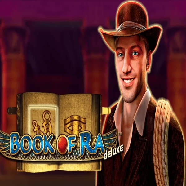 Book of Ra Deluxe logo by Novomatic at Naobet Casino